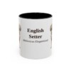 11oz English Setter Latin Mug, Black, front view