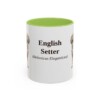 11oz English Setter Latin Mug, Light Green, front view
