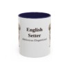 11oz English Setter Latin Mug, Navy, front view