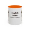 11oz English Setter Latin Mug, Orange, front view