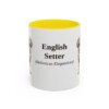 11oz English Setter Latin Mug, Yellow, front view