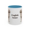 11oz English Setter Mug, Light Blue, front view