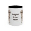 11oz English Setter Dog Mom Mug, Black, front view