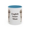 11oz English Setter Dog Mom Mug, Light Blue, front view