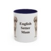 11oz English Setter Dog Mom Mug, Navy, front view