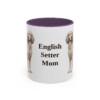 11oz English Setter Dog Mom Mug, Purple, front view