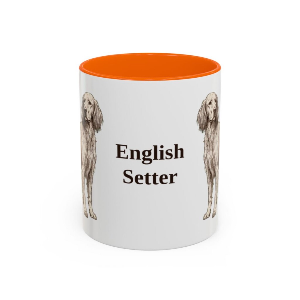 11oz English Setter Mug, Orange, front view