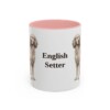 11oz English Setter Mug, Pink, front view