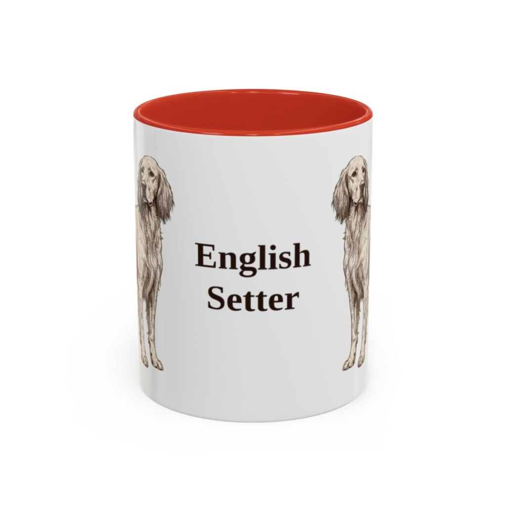 11oz English Setter Mug, Red, front view