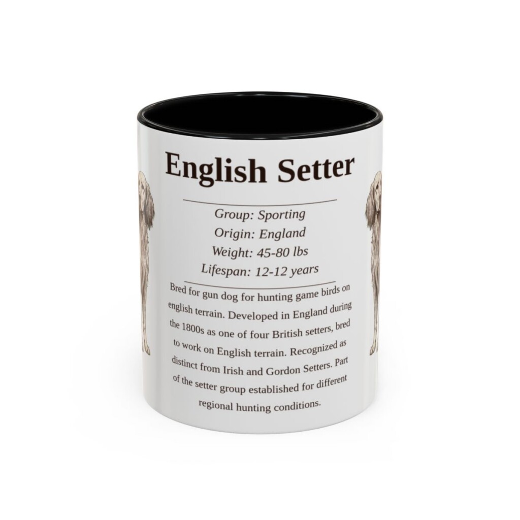 11oz English Setter Mug, Black, front view