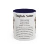 11oz English Setter Mug, Navy, front view
