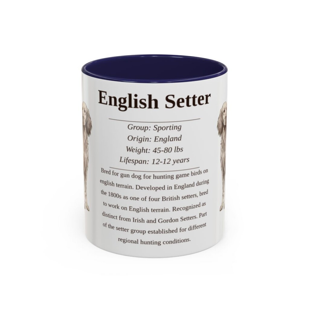 11oz English Setter Mug, Navy, front view