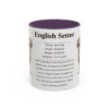 11oz English Setter Mug, Purple, front view