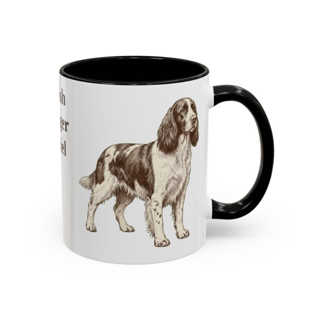 11oz English Springer Spaniel Mug, Black, right side view