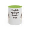 11oz English Springer Spaniel Dog Dad Mug, Light Green, front view