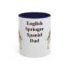11oz English Springer Spaniel Dog Dad Mug, Navy, front view