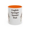 11oz English Springer Spaniel Dog Dad Mug, Orange, front view