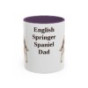 11oz English Springer Spaniel Dog Dad Mug, Purple, front view