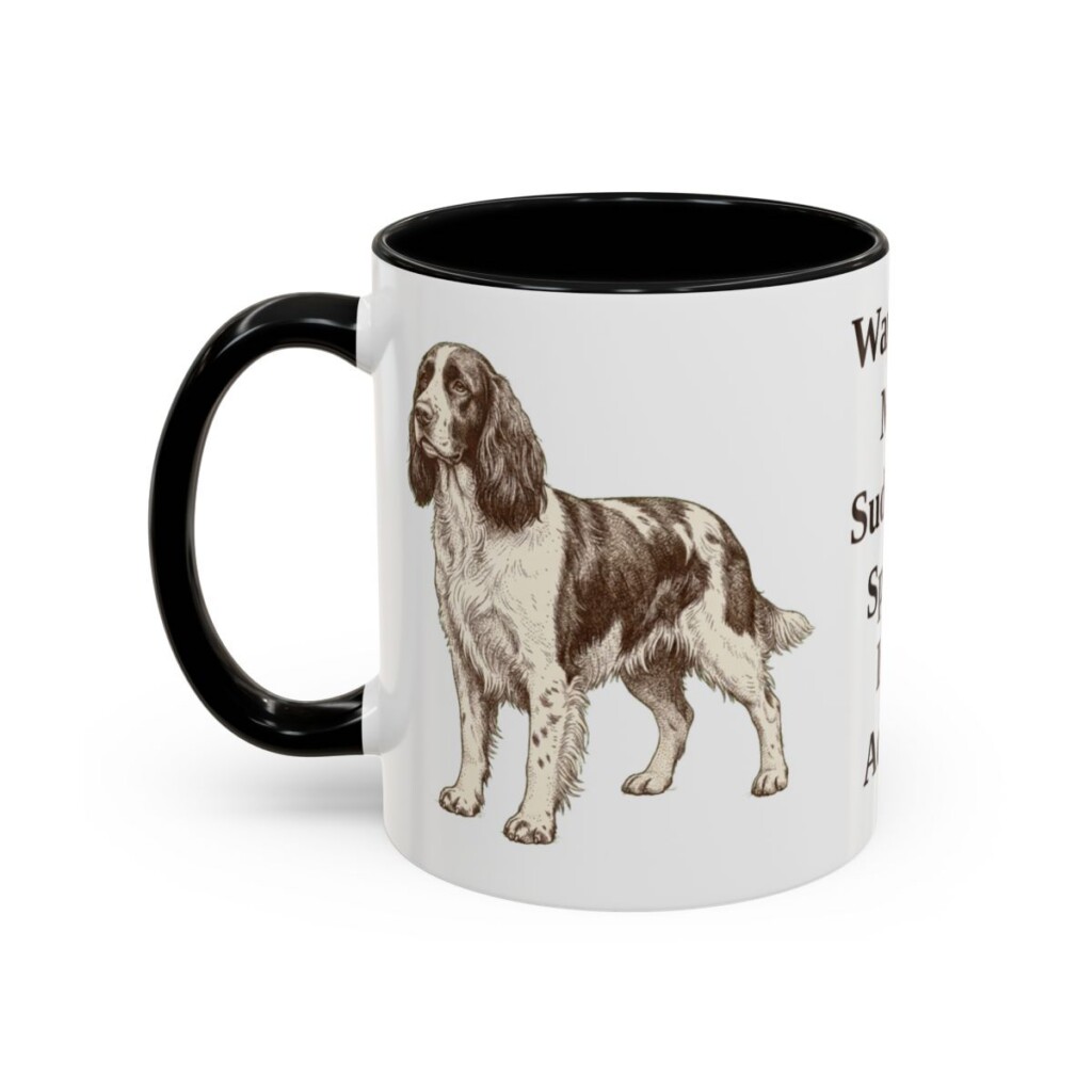 11oz Funny English Springer Spaniel Mug, Black, left side view