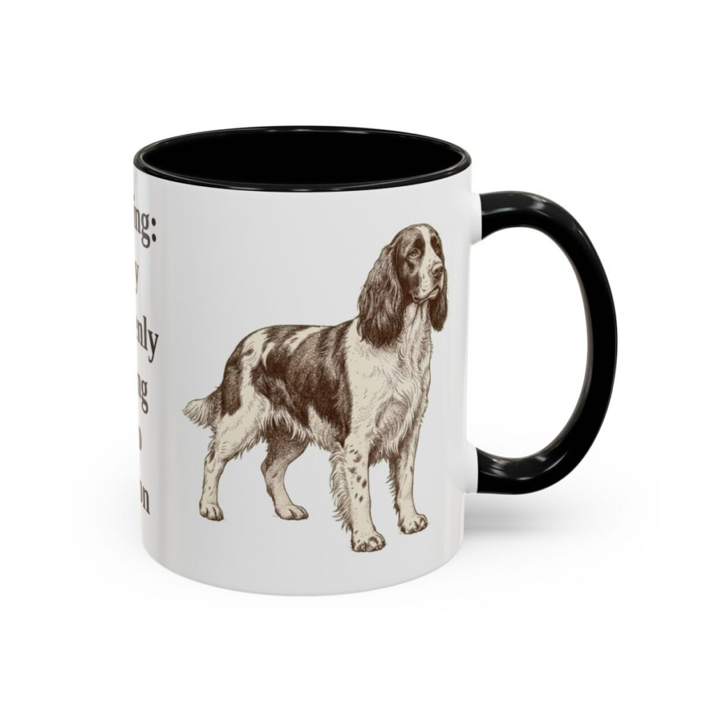 11oz Funny English Springer Spaniel Mug, Black, right side view