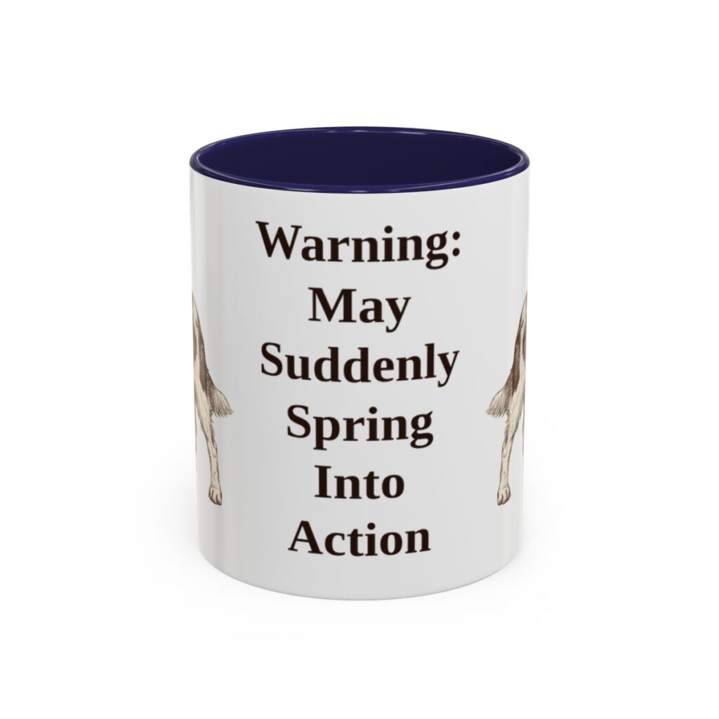 11oz Funny English Springer Spaniel Mug, Navy, front view