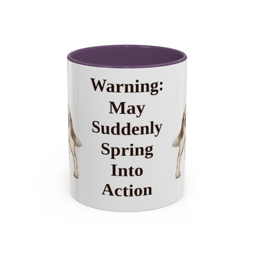 11oz Funny English Springer Spaniel Mug, Purple, front view