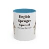 11oz English Springer Spaniel Latin Mug, Light Blue, front view