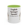 11oz English Springer Spaniel Latin Mug, Light Green, front view