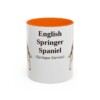 11oz English Springer Spaniel Latin Mug, Orange, front view
