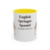 11oz English Springer Spaniel Latin Mug, Yellow, front view