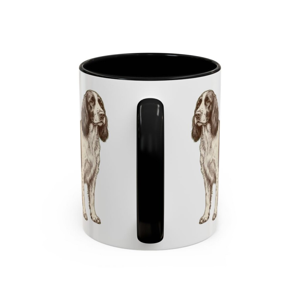 11oz English Springer Spaniel Dog Mom Mug, Black, back view