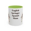 11oz English Springer Spaniel Dog Mom Mug, Light Green, front view