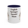 11oz English Springer Spaniel Dog Mom Mug, Navy, front view