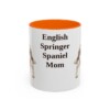 11oz English Springer Spaniel Dog Mom Mug, Orange, front view