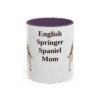 11oz English Springer Spaniel Dog Mom Mug, Purple, front view