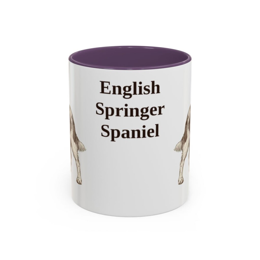 11oz English Springer Spaniel Mug, Purple, front view