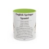 11oz English Springer Spaniel Mug, Light Green, front view