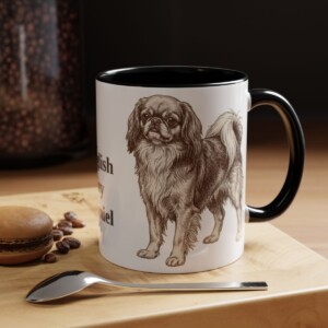 11oz English Toy Spaniel Mug, Black, lifestyle photo