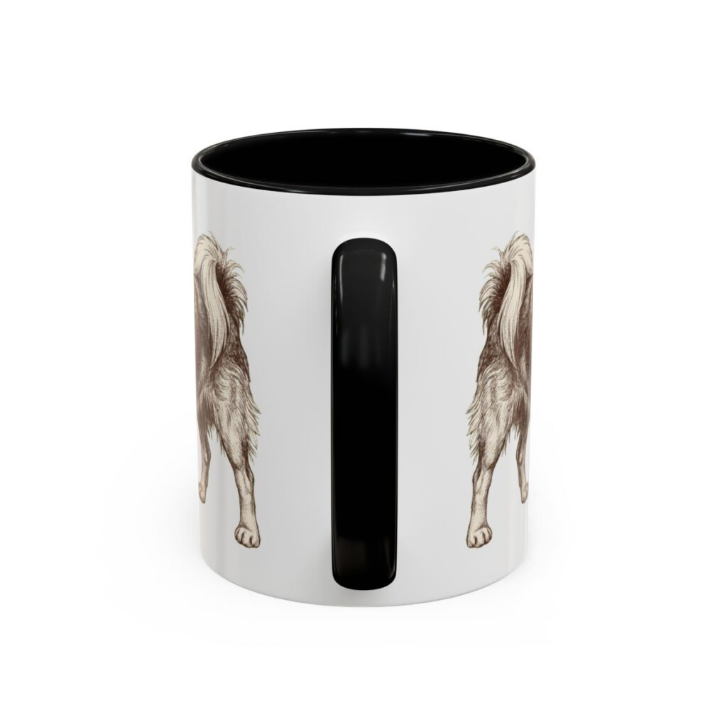 11oz English Toy Spaniel Mug, Black, back view