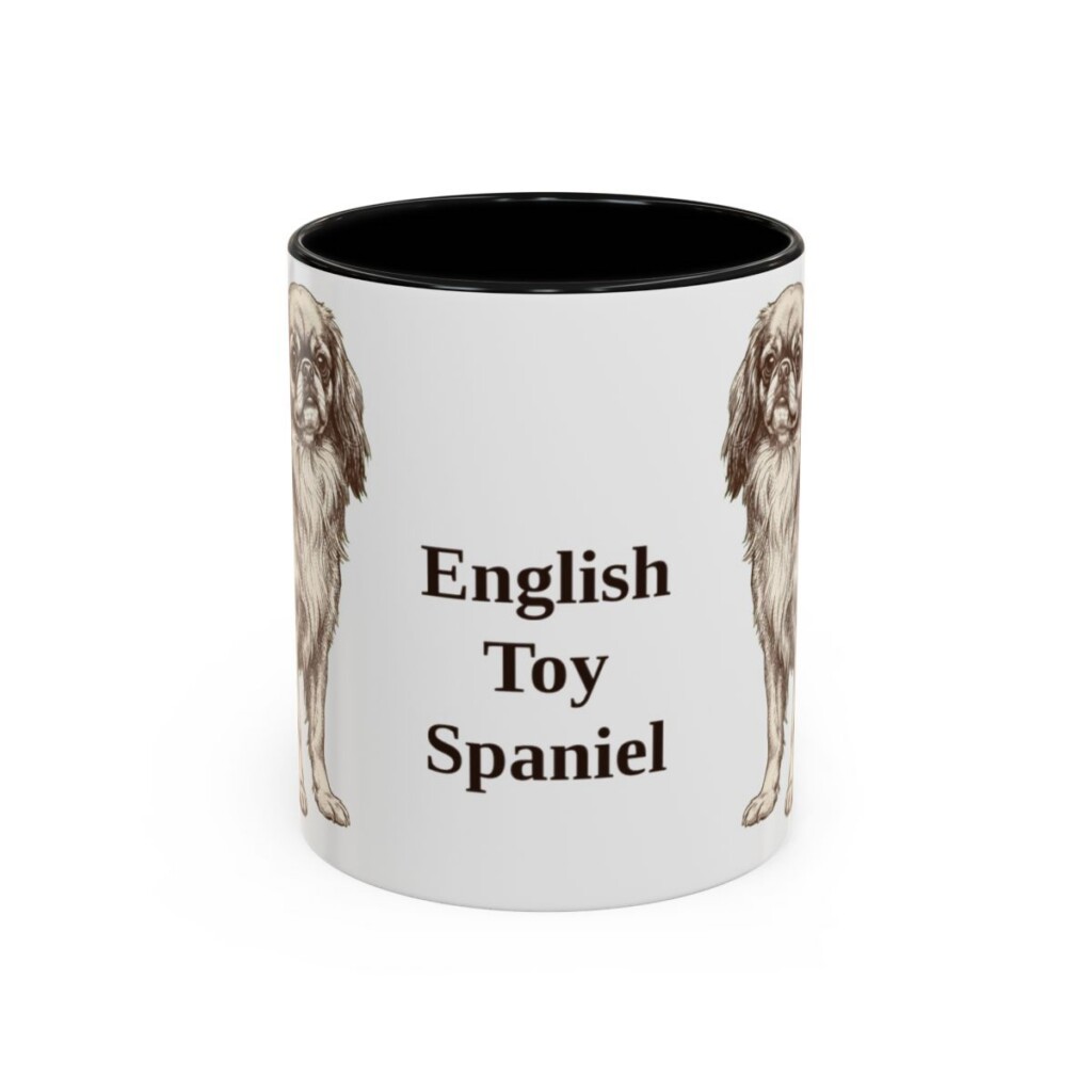 11oz English Toy Spaniel Mug, Black, front view