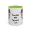 11oz English Toy Spaniel Dog Dad Mug, Light Green, front view