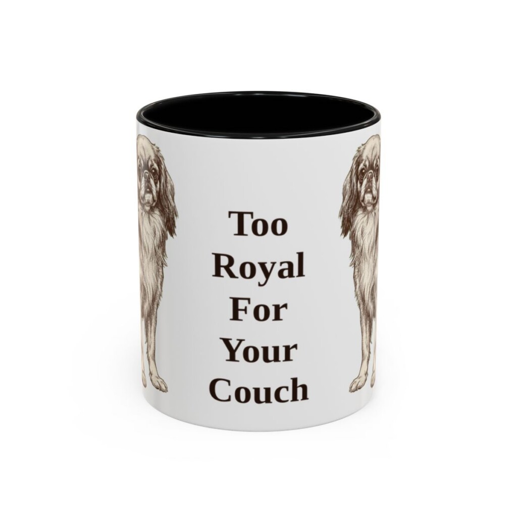 11oz-english-toy-spaniel-mug-humor-black-front 11oz Funny English Toy Spaniel Mug, Black, front view
