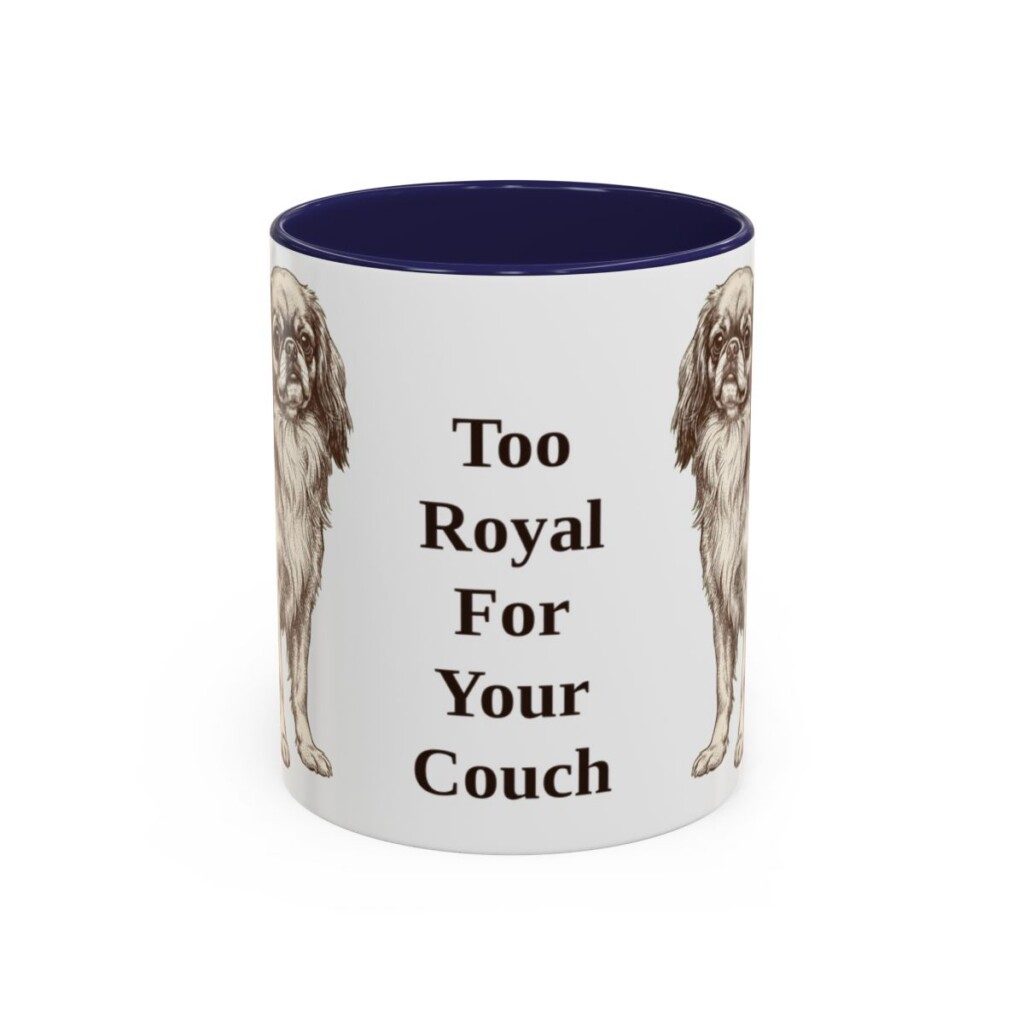 11oz-english-toy-spaniel-mug-humor-navy 11oz Funny English Toy Spaniel Mug, Navy, front view