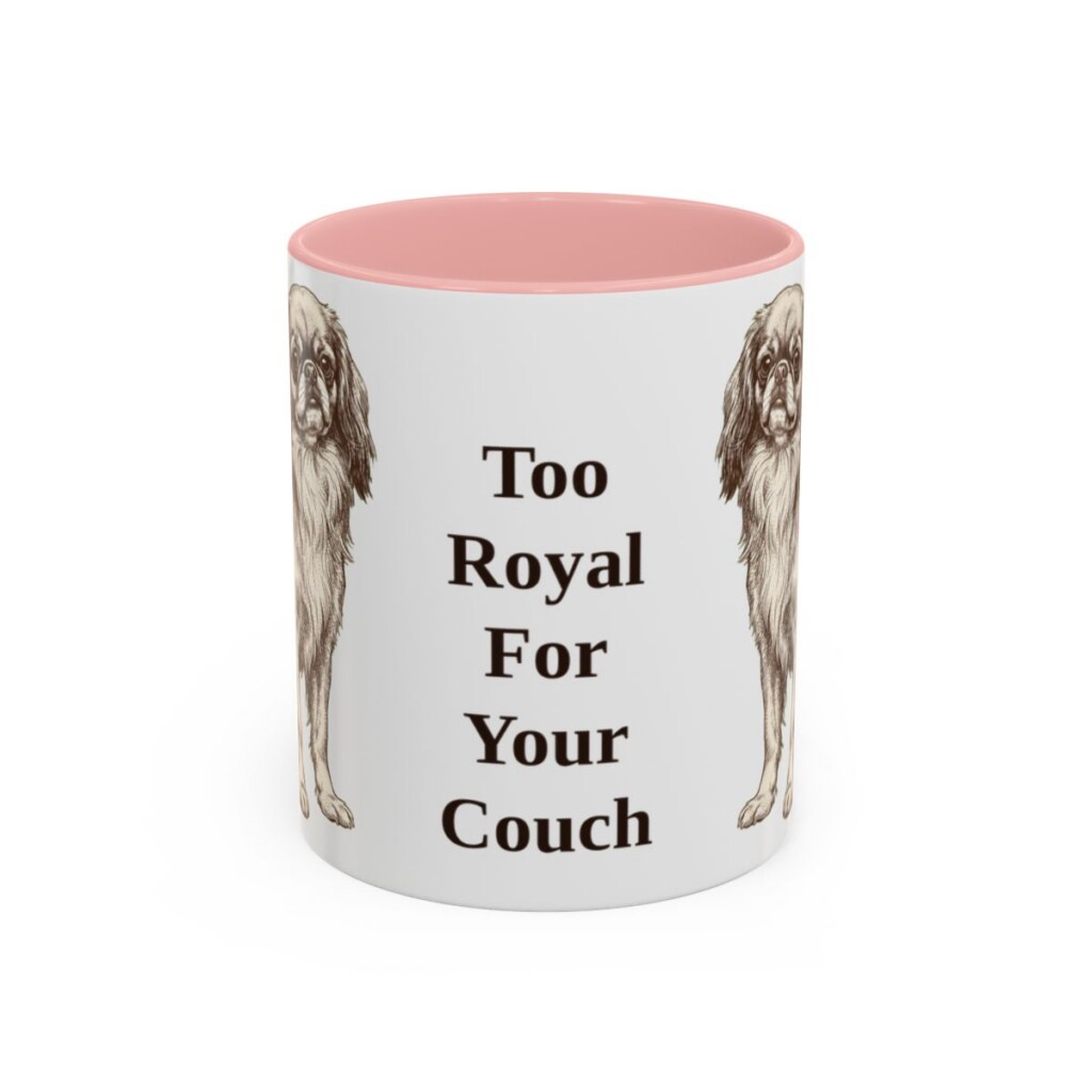 11oz-english-toy-spaniel-mug-humor-pink 11oz Funny English Toy Spaniel Mug, Pink, front view