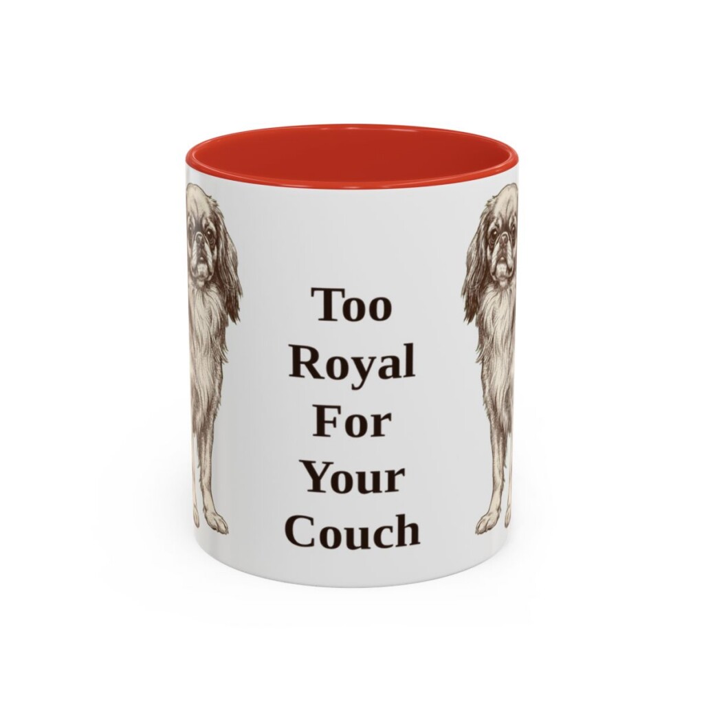 11oz-english-toy-spaniel-mug-humor-red 11oz Funny English Toy Spaniel Mug, Red, front view