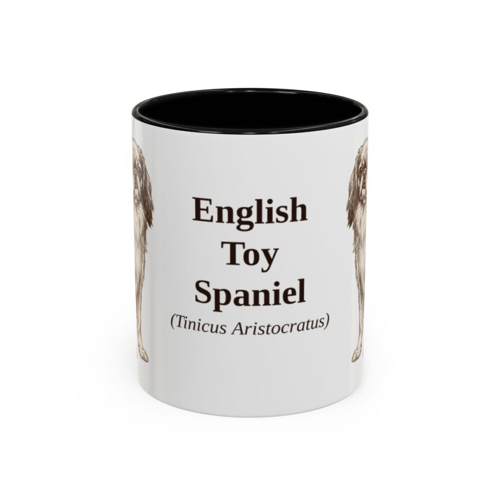11oz-english-toy-spaniel-mug-latin-black-front 11oz English Toy Spaniel Latin Mug, Black, front view