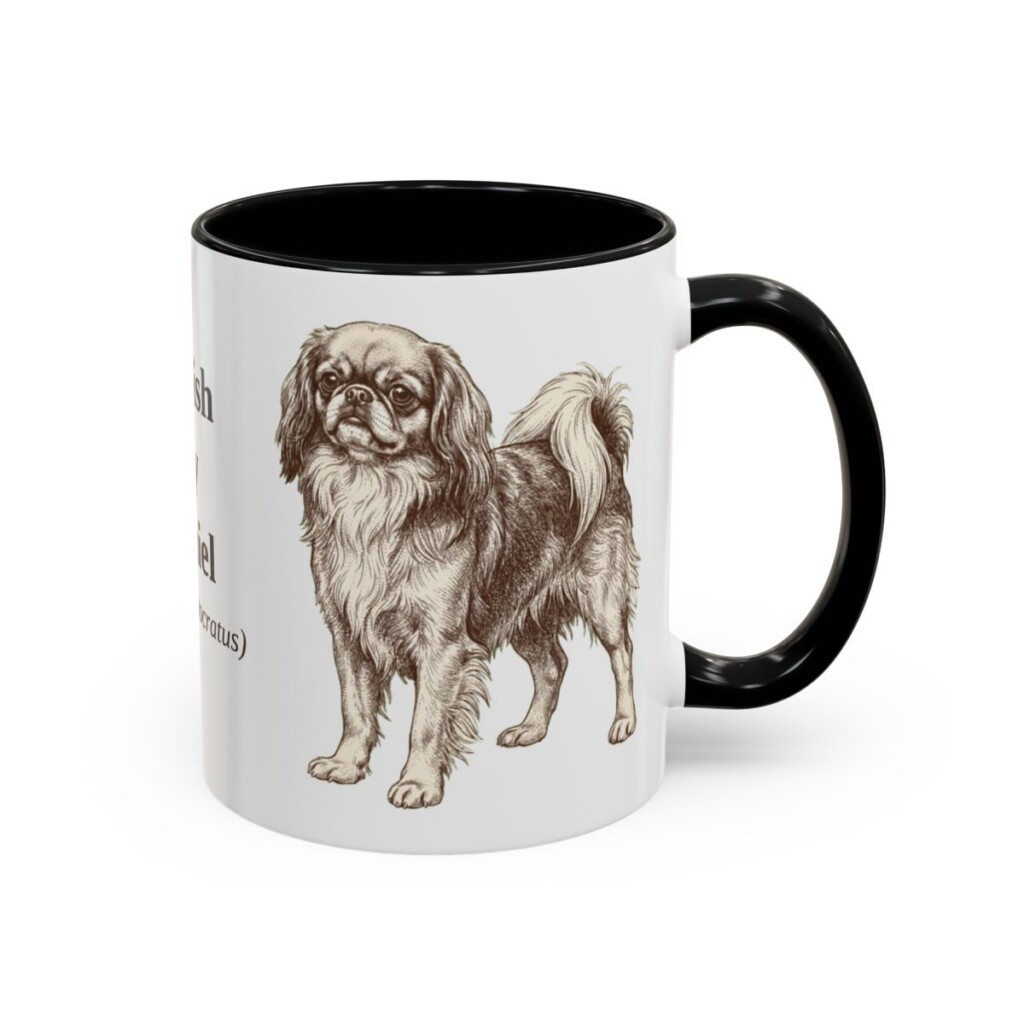11oz-english-toy-spaniel-mug-latin-black-right 11oz English Toy Spaniel Latin Mug, Black, right side view