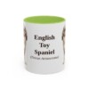11oz-english-toy-spaniel-mug-latin-light-green 11oz English Toy Spaniel Latin Mug, Light Green, front view