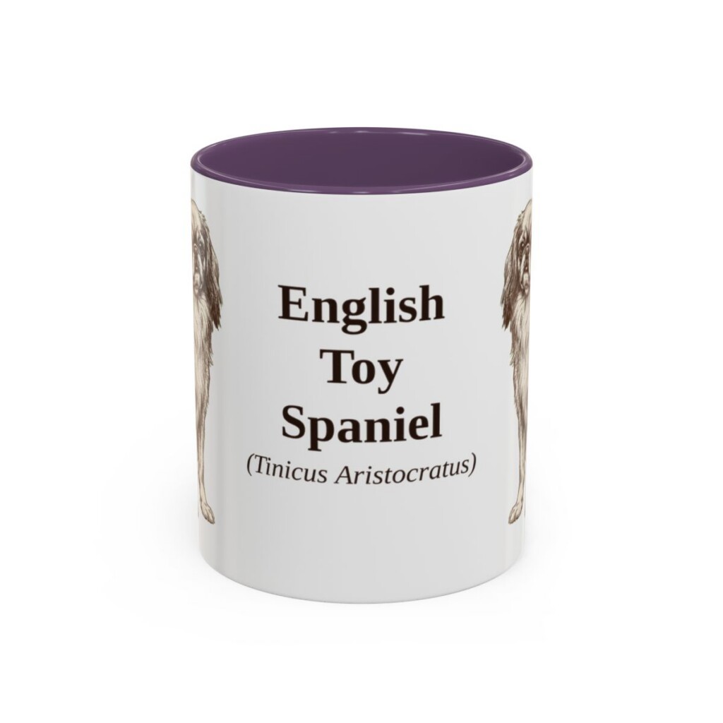 11oz-english-toy-spaniel-mug-latin-purple 11oz English Toy Spaniel Latin Mug, Purple, front view