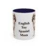 11oz English Toy Spaniel Dog Mom Mug, Navy, front view